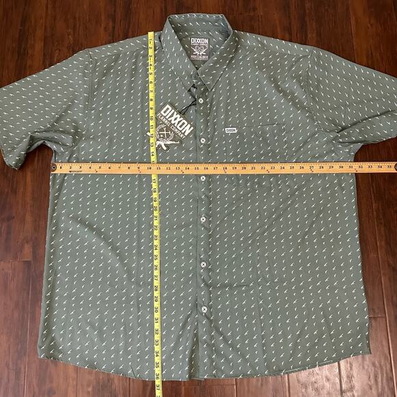 DIXXON High Caliber Party Shirt Sage Green Guns All Over Print NWT - Picture 10 of 10